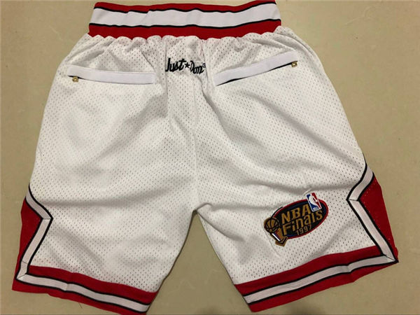 Bulls White 1997 98 All Stitched Short