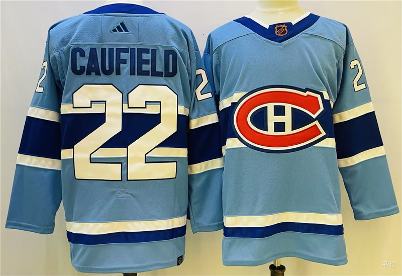 Canadiens 22 Cole Caufield Light Blue Reverse Retro Adidas Jersey