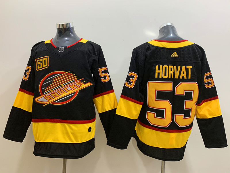 Canucks 53 Bo Horvat Black 50th Season Adidas Jersey