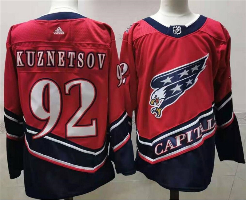 Capitals 92 Evgeny Kuznetsov Red 2020 21 Reverse Retro Adidas Jersey