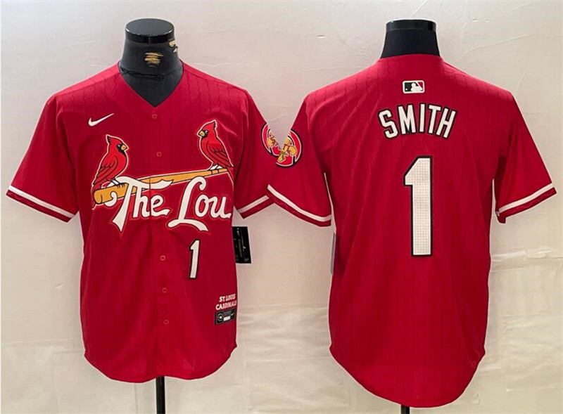 Cardinals 1 Ozzie Smith Red Nike 2024 City Connect Cool Base Jersey
