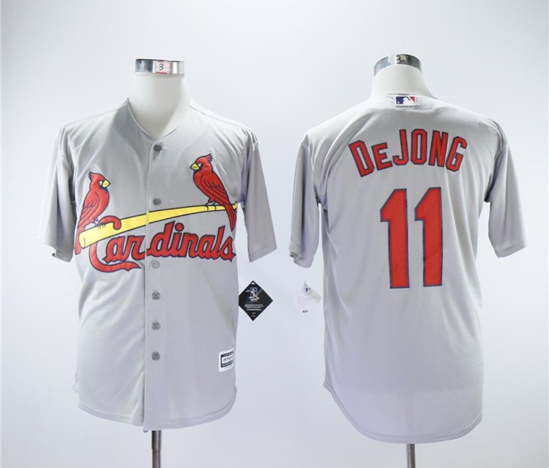 Cardinals 11 Paul DeJong Gray Cool Base Jersey