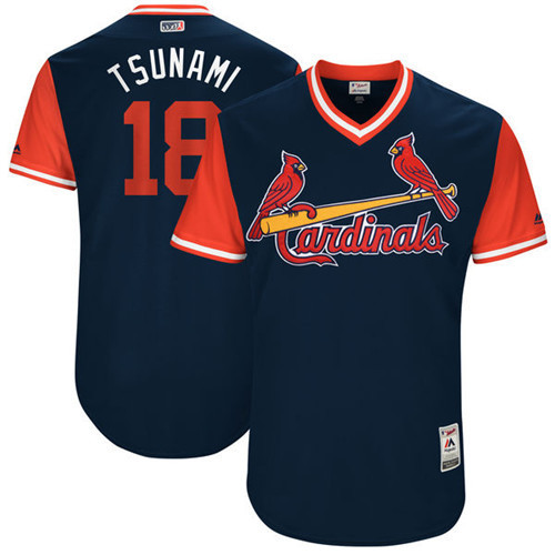 Cardinals 18 Carlos Martinez Tsunami Majestic Navy 2017 Players Weekend Jersey