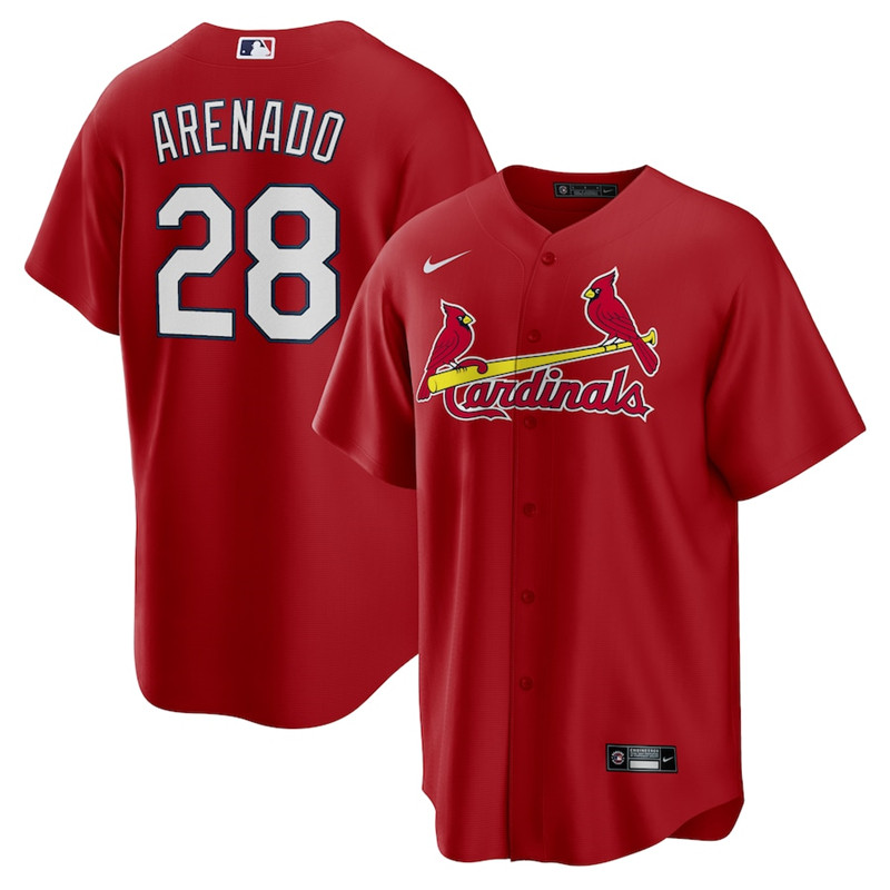 Cardinals 28 Nolan Arenado Red Nike Cool Base Jersey