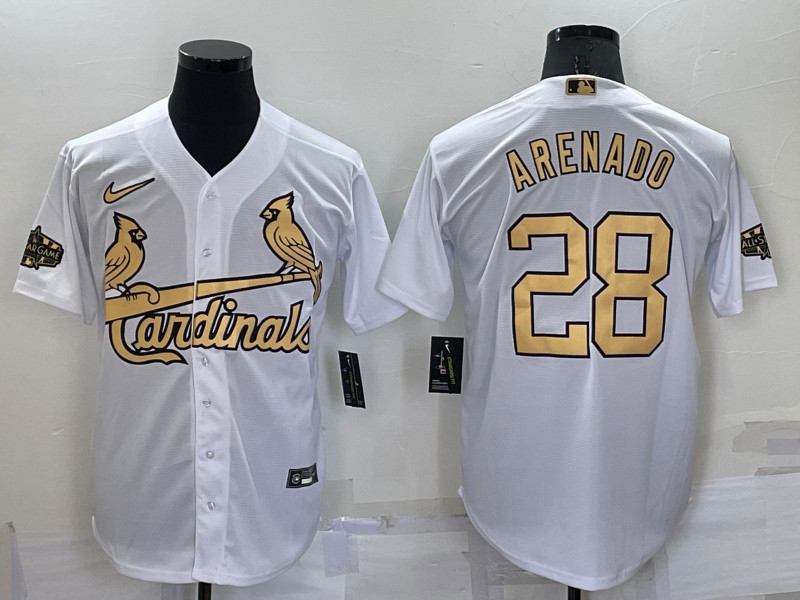 Cardinals 28 Nolan Arenado White Nike 2022 MLB All Star Cool Base Jersey