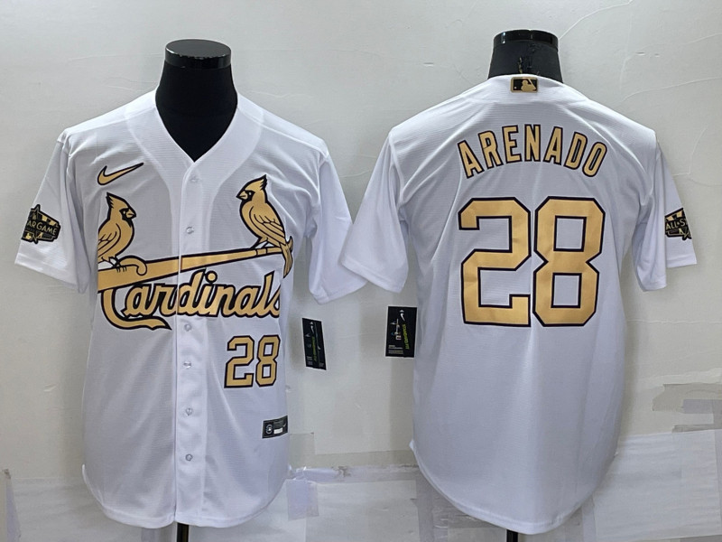 Cardinals 28 Nolan Arenado White Nike 2022 MLB All Star Cool Base Jerseys