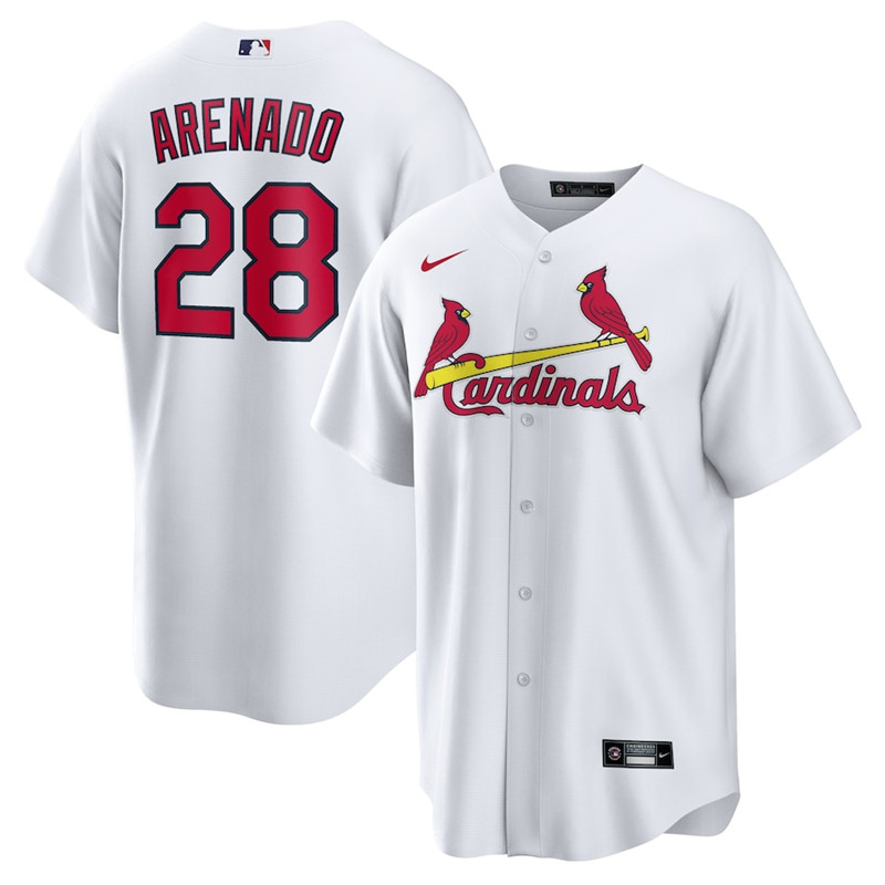 Cardinals 28 Nolan Arenado White Nike Cool Base Jersey