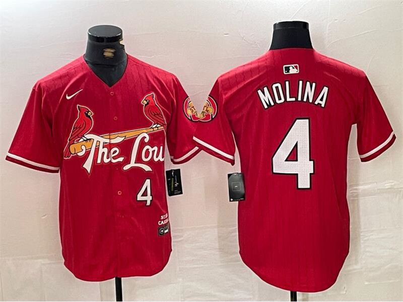 Cardinals 4 Yadier Molina Red Nike 2024 City Connect Cool Base Jersey