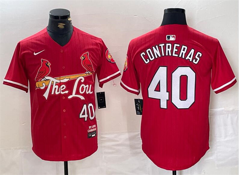 Cardinals 40 Willson Contreras Red Nike 2024 City Connect Cool Base Jersey