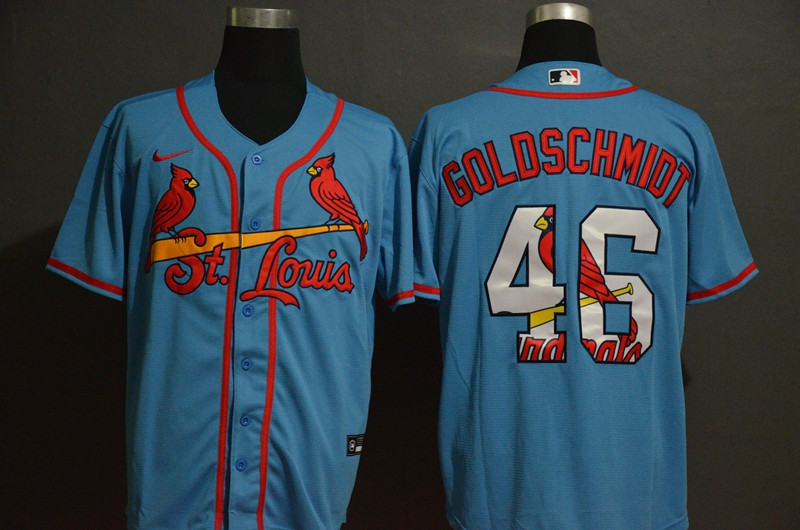 Cardinals 46 Paul Goldschmidt Light Blue 2020 Nike Cool Base Fashion Jersey