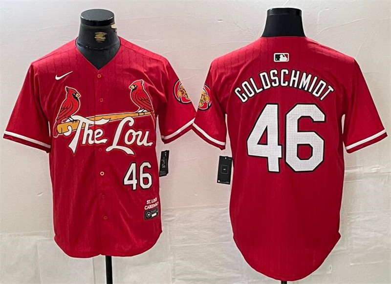 Cardinals 46 Paul Goldschmidt Red Nike 2024 City Connect Cool Base Jersey