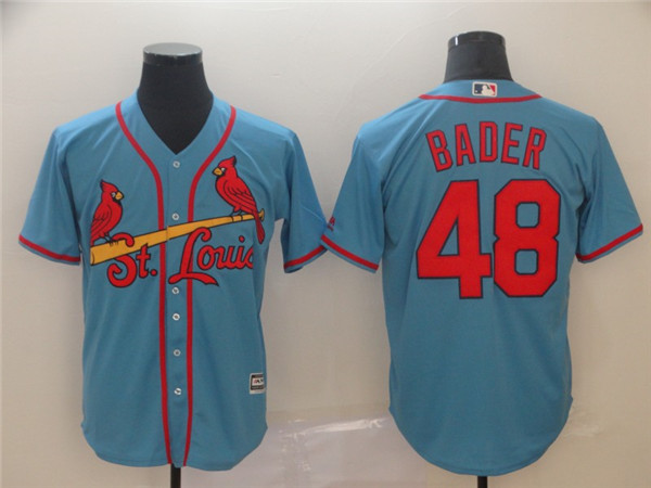 Cardinals 48 Harrison Bader Light Blue Cool Base Jersey