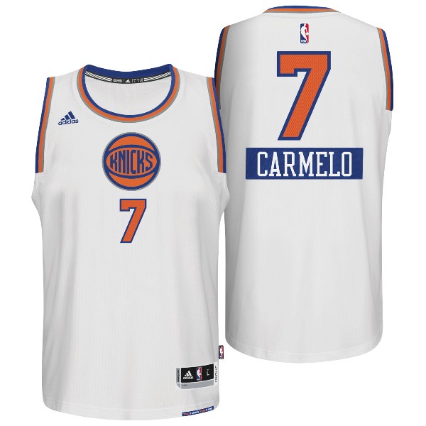 New York Knicks #7 Carmelo Anthony 2014 Christmas Day Swingman White Jersey