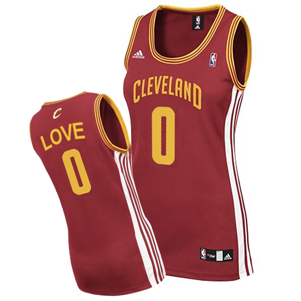 Cleveland Cavaliers #0 Kevin Love Womens Swingman Road Wine Red Jersey