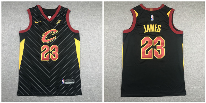 Cavaliers 23 Lebron James Black Nike Swingman Jersey