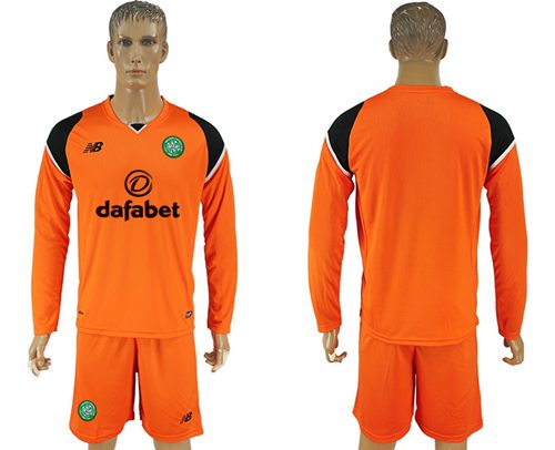 Celtic Blank Orange Goalkeeper Long Sleeves Soccer Club Jersey