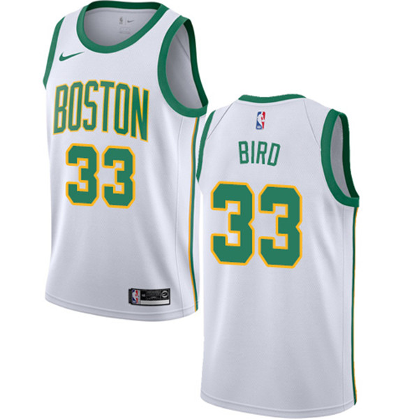 Celtics #33 Larry Bird White Basketball Swingman City Edition 2018 19 Jersey