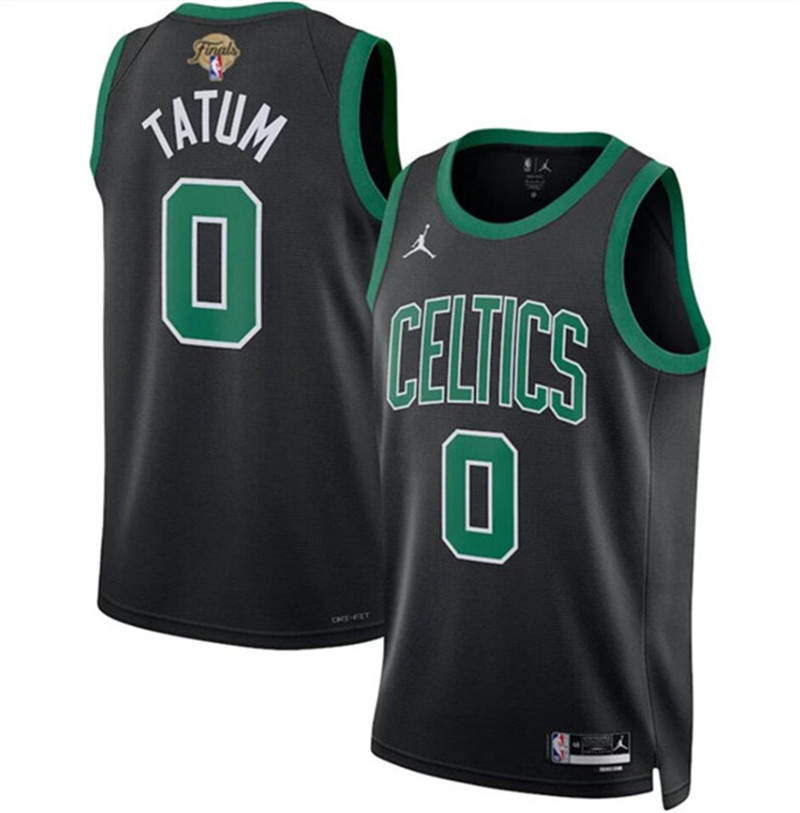 Celtics 0 Jayson Tatum Black 2024 Finals Swingman Jersey