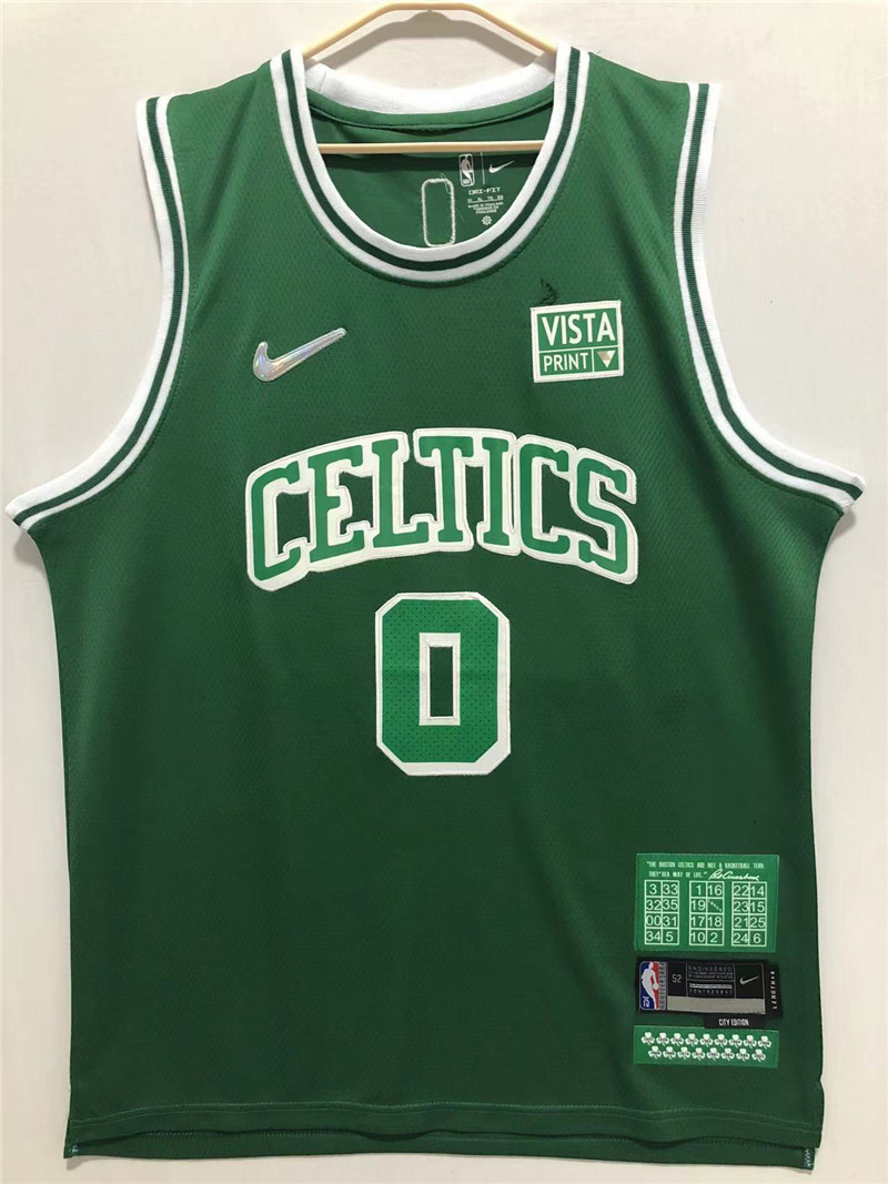 Celtics 0 Jayson Tatum Green Nike 2021 22 City Edition Swingman Jersey