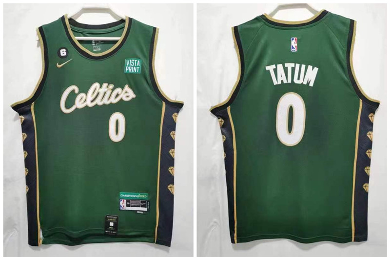 Celtics 0 Jayson Tatum Green Nike 2022 23 City Edition Swingman Jersey