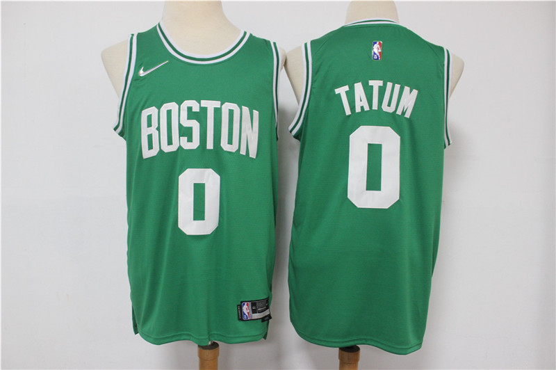 Celtics 0 Jayson Tatum Green Nike Diamond 75th Anniversary City Edition Swingman Jersey