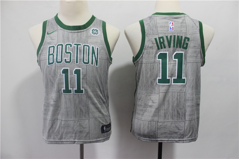 Celtics 11 Kyrie Irving Gray Youth City Edition  Swingman Jersey