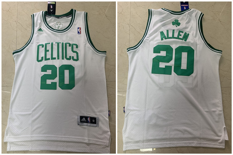 Celtics 20 Ray Allen White Mesh Swingman Jersey