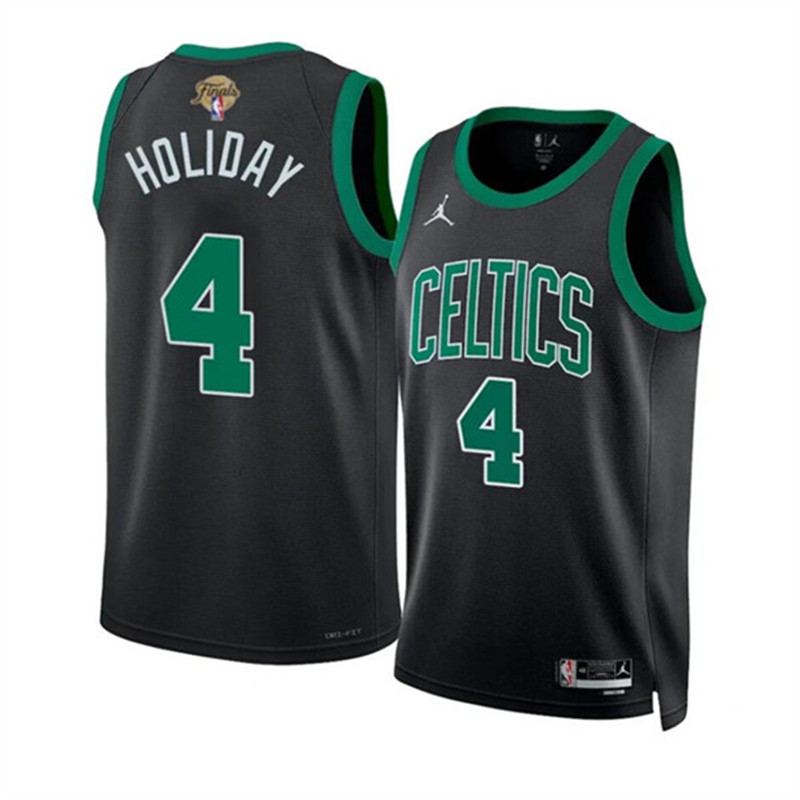 Celtics 4 Jrue Holiday Black 2024 Finals Swingman Jersey