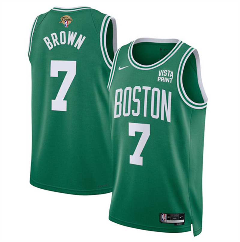 Celtics 7 Jaylen Brown Green Nike 2024 Finals Swingman Jersey
