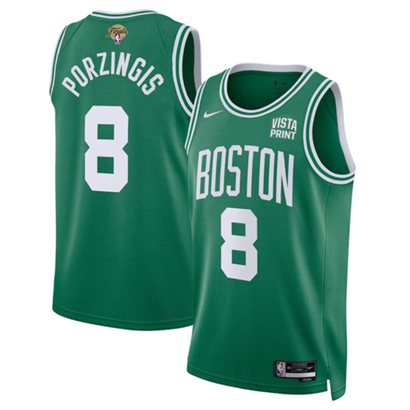 Celtics 8 Kristaps Porzingis Green Nike 2024 Finals Swingman Jersey