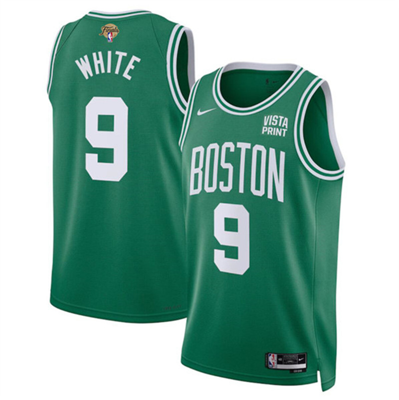 Celtics 9 Derrick Green White Nike 2024 Finals Swingman Jersey
