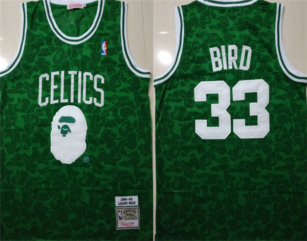 Celtics Bape 33 Larry Bird Green 1985 86 Hardwood Classics Jersey