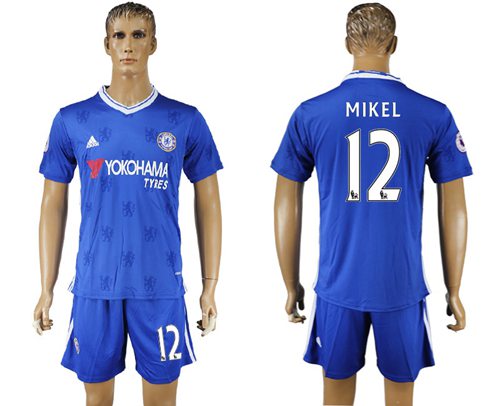 Chelsea 12 Mikel Home Soccer Club Jersey