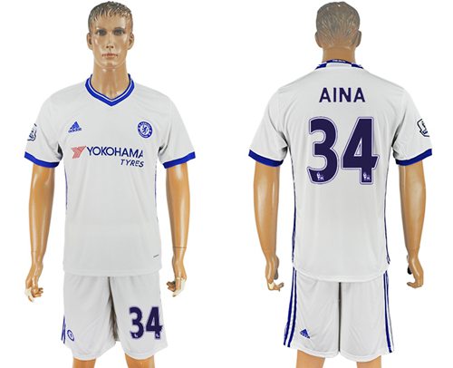 Chelsea 34 Aina White Soccer Club Jersey