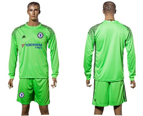 Chelsea Blank Green Goalkeeper Long Sleeves Soccer Club Jersey