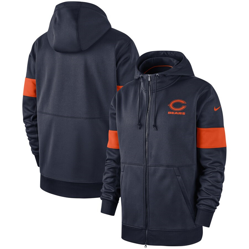 Chicago Bears Nike Sideline Performance Full Zip Hoodie Navy