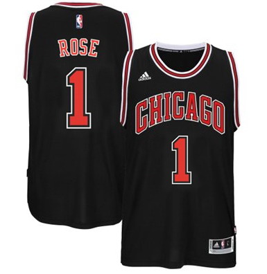 Chicago Bulls 1 Derrick Rose 2014 15 New Swingman Road Black Jersey