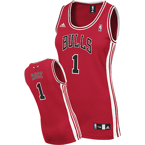 Chicago Bulls 1 Derrick Rose Swingman women Road Red Jersey