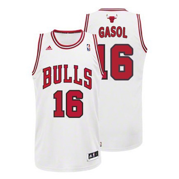 Chicago Bulls 16 Pau Gasol Revolution 30 Swingman Home White Jersey