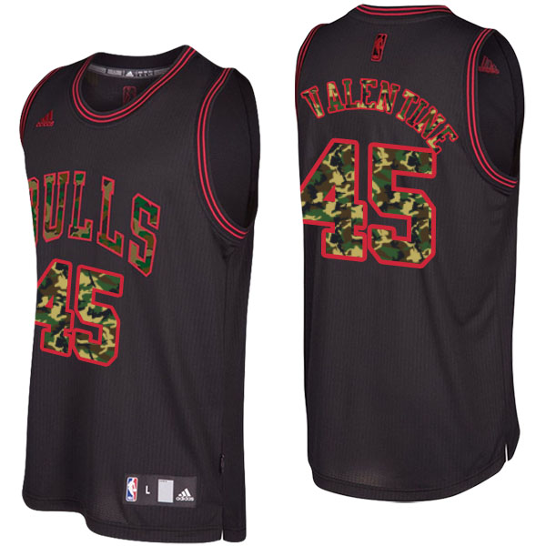 Chicago Bulls Denzel Valentine Camo Fashion Swingman Black Jersey