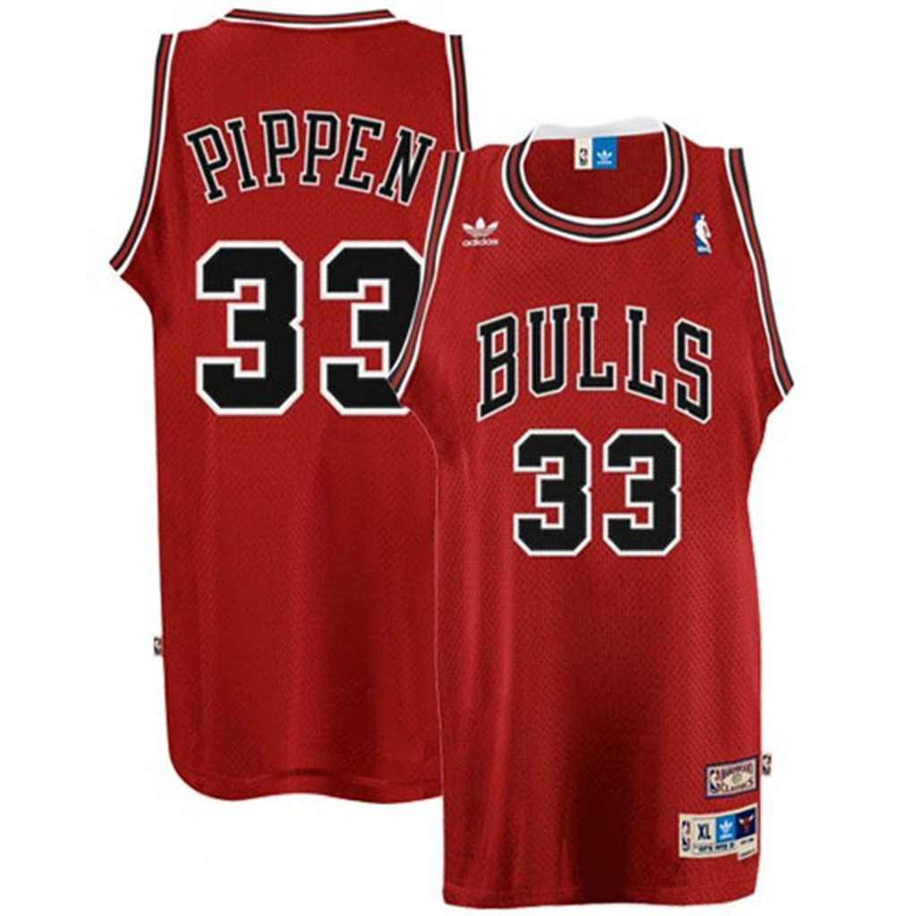 Chicago Bulls 33 Scottie Pippen Red Throwback Swingman Jersey