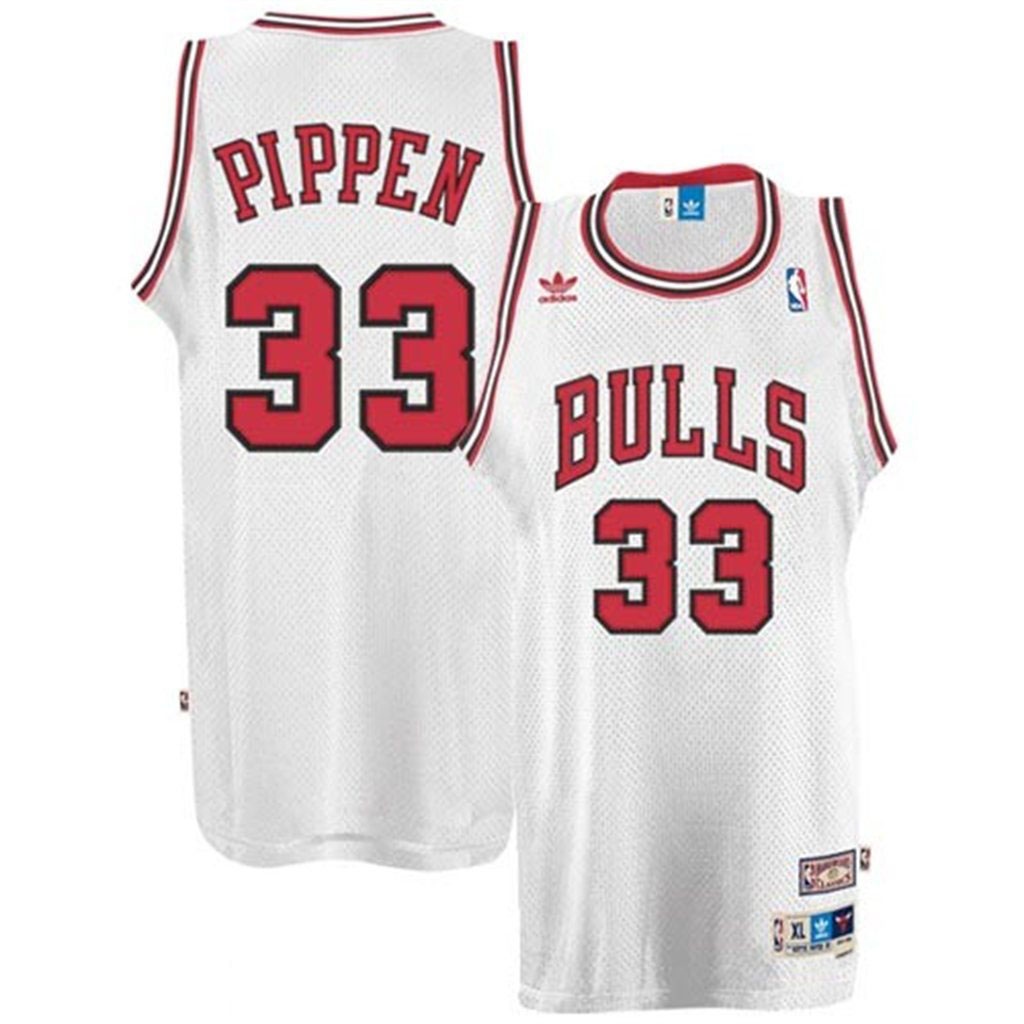 Chicago Bulls #33 Scottie Pippen White Hardwood Classics Swingman Throwback Jersey