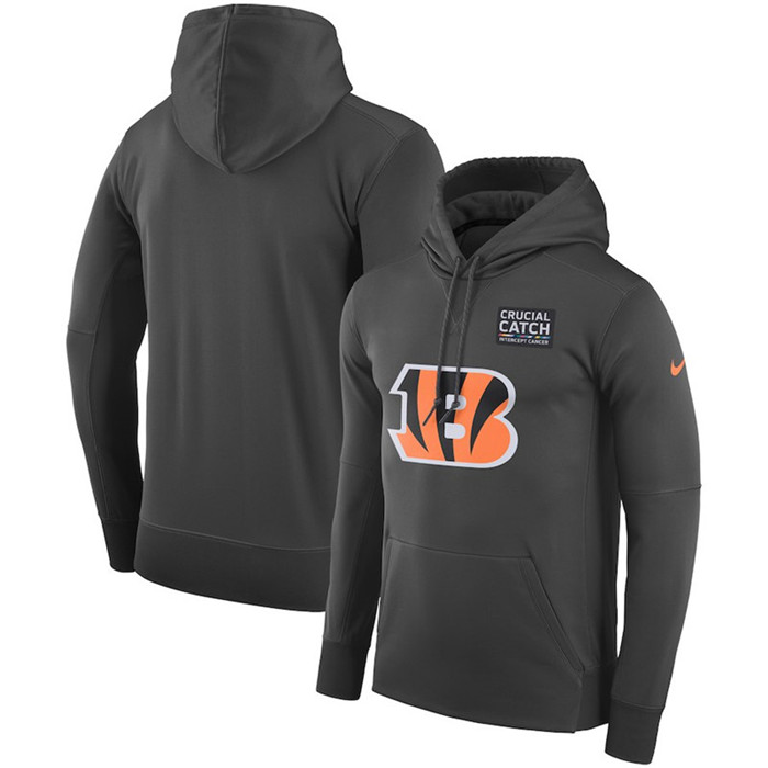 Cincinnati Bengals Anthracite  Crucial Catch Performance Hoodie