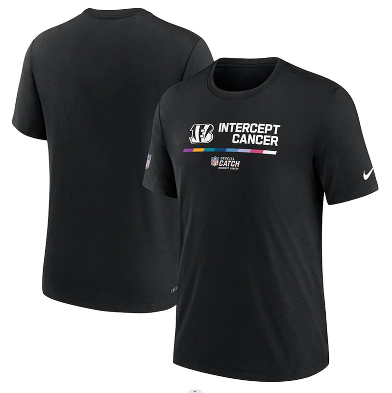 Cincinnati Bengals Nike 2022 NFL Crucial Catch Performance T Shirt Black