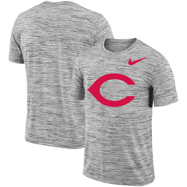 Cincinnati Reds  Heathered Black Sideline Legend Velocity Travel Performance T Shirt