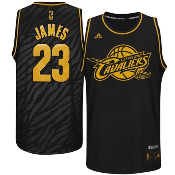 Cleveland Cavaliers 23 Lebron James Precious Metals Fashion Swingman Limited Edition Black Jersey