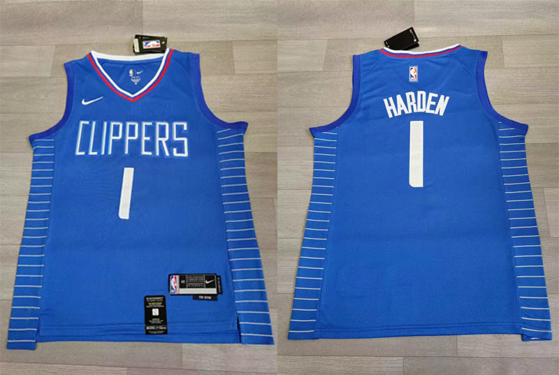 Clippers 1 James Harden Blue Nike 2023 24 City Edition Swingman Jersey