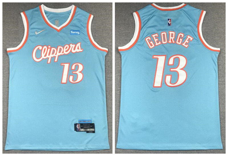 Clippers 13 Paul George Blue 2021 22 City Edition Nike Swingman Jersey