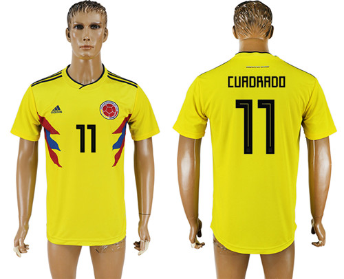 Colombia 11 CURDRADO Home 2018 FIFA World Cup Thailand Soccer Jersey