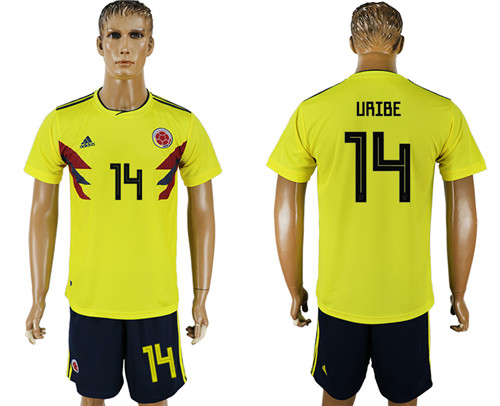 Colombia 14 URIBE Home 2018 FIFA World Cup Soccer Jersey